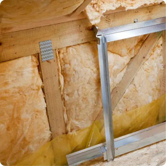 An attic with new insulation.